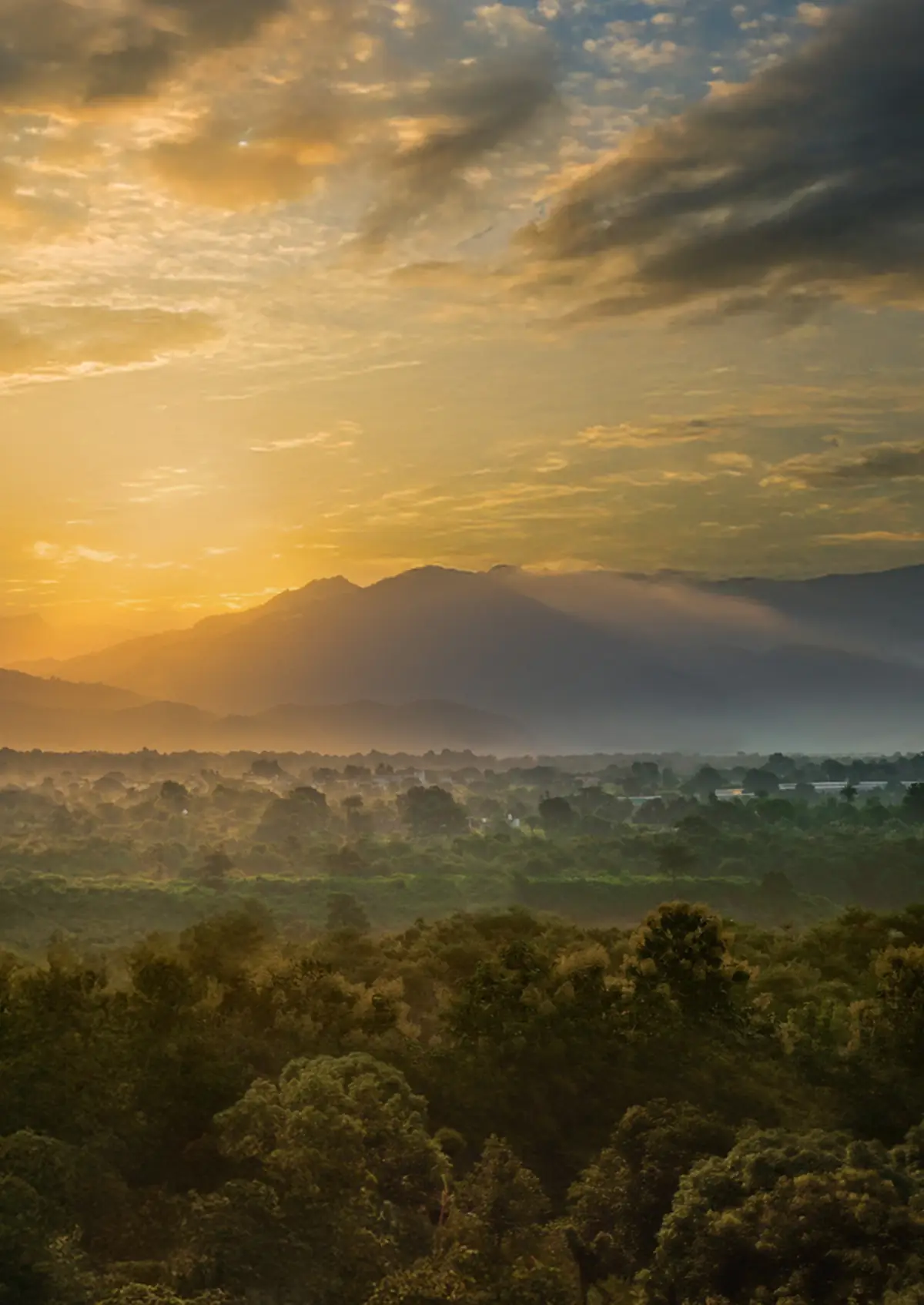 Sunset over the Shivalik foothills near New Chandigarh