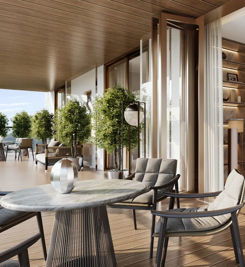 Expansive balcony deck at Opus One New Chandigarh